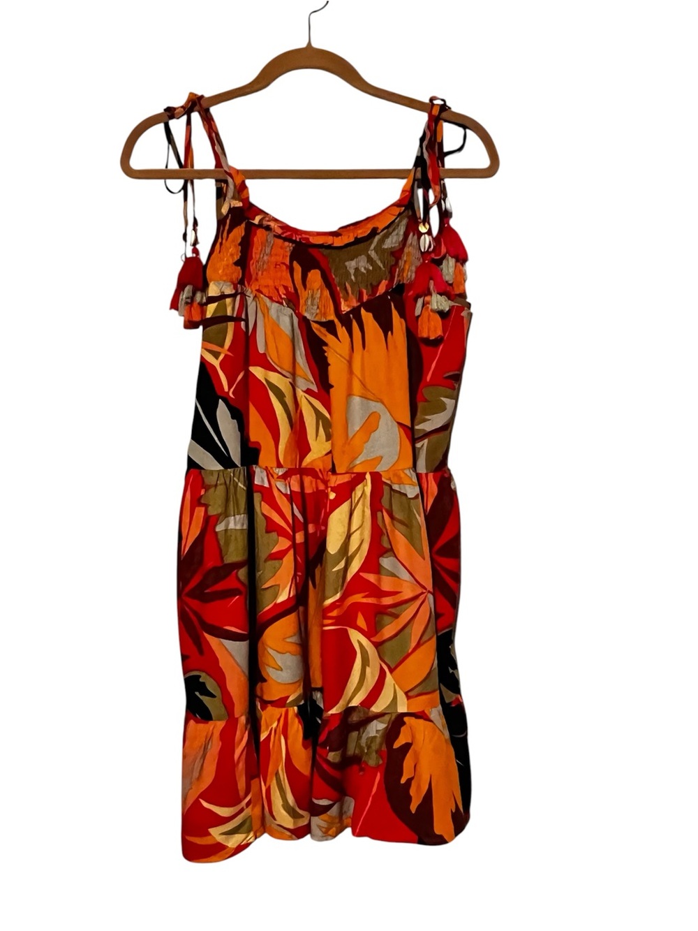 True Destinations Tropical Print Tie-Shoulder Dress